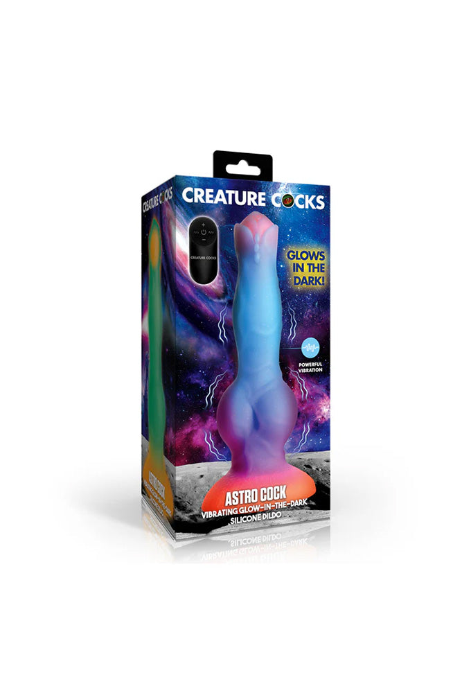 XR Brands - Creature Cocks - Astro Cock Vibrating Glow-in-the-Dark Dildo - Stag Shop