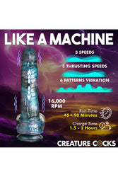 XR Brands - Creature Cocks - Astro-Thrust Thrusting & Vibrating Silicone Dildo With Remote Control - Stag Shop