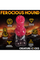 XR Brands - Creature Cocks - Cujo Canine Silicone Dildo - Red - Various Sizes - Stag Shop