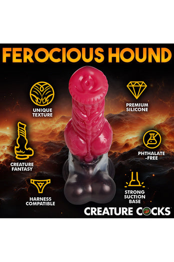 XR Brands - Creature Cocks - Cujo Canine Silicone Dildo - Red - Various Sizes - Stag Shop