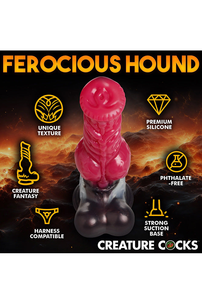 XR Brands - Creature Cocks - Cujo Canine Silicone Dildo - Red - Various Sizes - Stag Shop