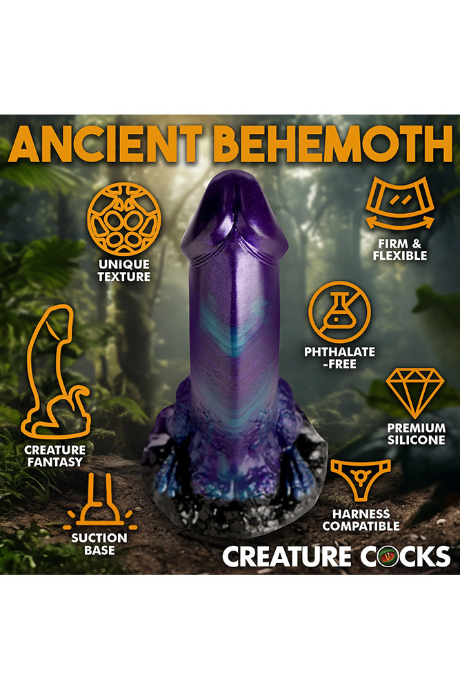 XR Brands - Creature Cocks - Dino Dick - Purple/Blue - Various Sizes