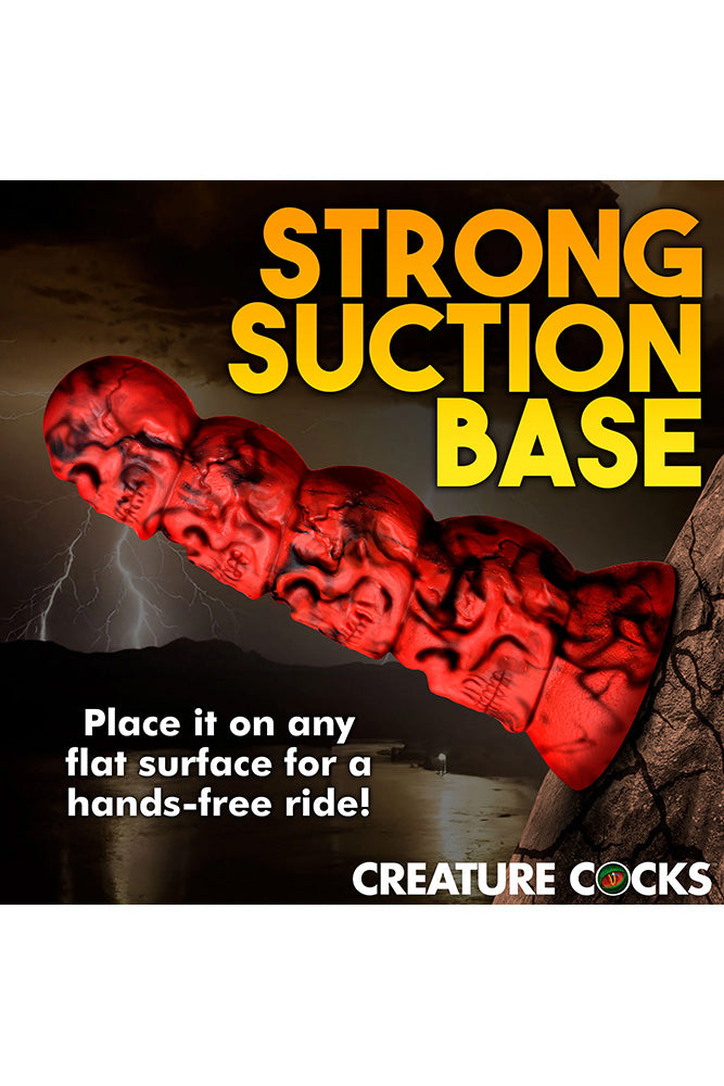XR Brands - Creature Cocks - Doom Skull Tower Silicone Dildo - Red - Stag Shop