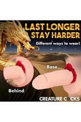 XR Brands - Creature Cocks - Rise Of The Dragon Silicone Cock Ring - Red - Stag Shop