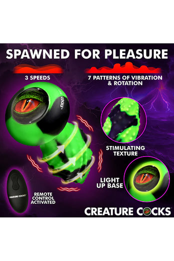 XR Brands - Creature Cocks - Eye of the Spawn Vibrating & Squirming Butt Plug - Stag Shop