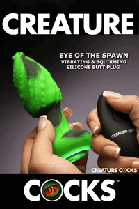 Thumbnail for XR Brands - Creature Cocks - Eye of the Spawn Vibrating & Squirming Butt Plug - Stag Shop