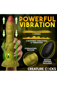 Thumbnail for XR Brands - Creature Cocks - Eyegor Thrusting & Vibrating Silicone Dildo - Stag Shop