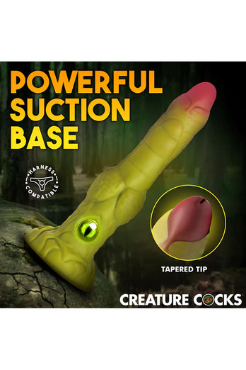 XR Brands - Creature Cocks - Eyegor Thrusting & Vibrating Silicone Dildo - Stag Shop