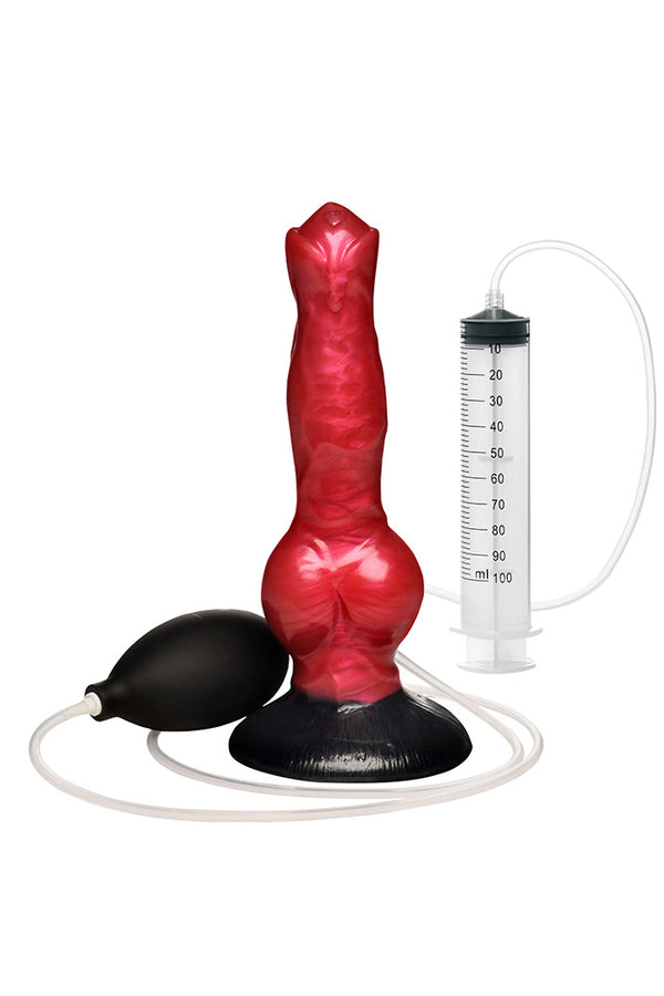 XR Brands - Creature Cocks - Hell Hound Squirting Silicone Dildo - Stag Shop