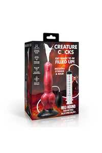 Thumbnail for XR Brands - Creature Cocks - Hell Hound Squirting Silicone Dildo - Stag Shop