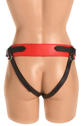 XR Brands - Creature Cocks - Horny Devil Strap-On Harness - Black/Red - Stag Shop