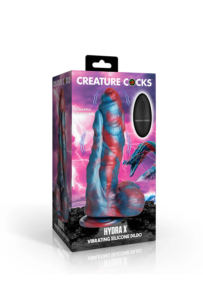 XR Brands - Creature Cocks - Hydra X Vibrating Silicone Dildo - Stag Shop