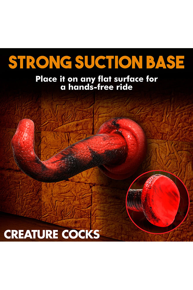 XR Brands - Creature Cocks - King Cobra Silicone Dildo - Red - Stag Shop