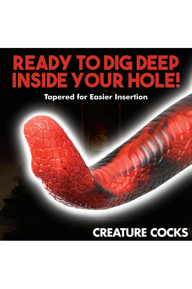 XR Brands - Creature Cocks - King Cobra Silicone Dildo - Red - Stag Shop