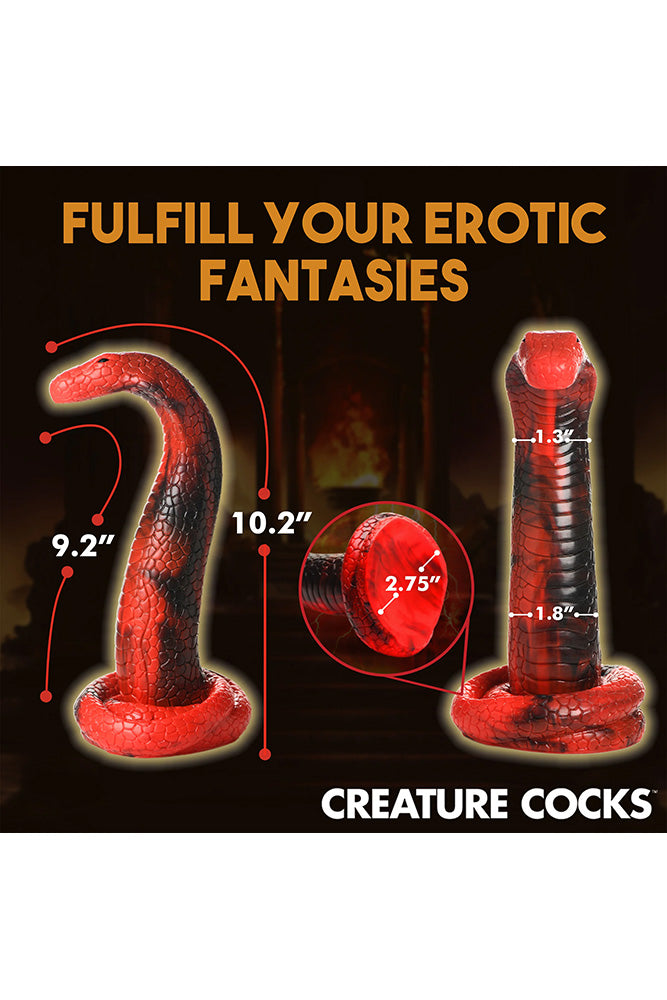 XR Brands - Creature Cocks - King Cobra Silicone Dildo - Red - Stag Shop