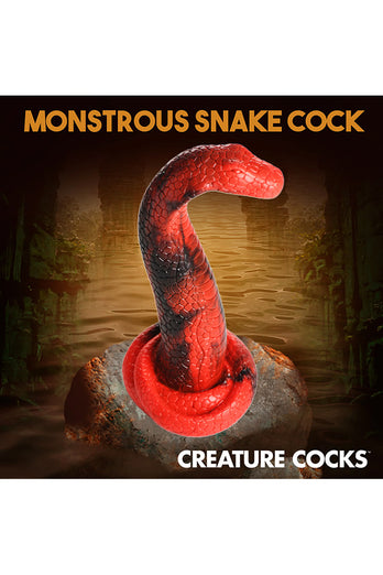 XR Brands - Creature Cocks - King Cobra Silicone Dildo - Red - Stag Shop