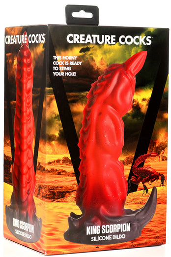 XR Brands - King Scorpion Silicone Dildo - Red/Black - Stag Shop