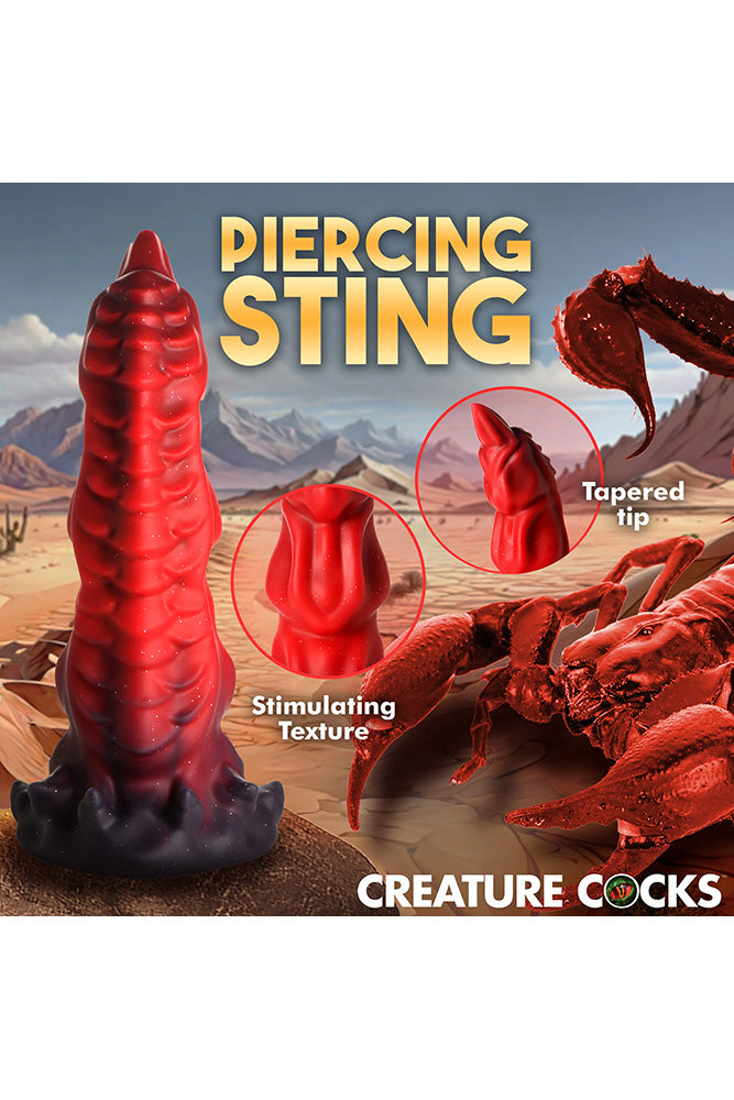 XR Brands - King Scorpion Silicone Dildo - Red/Black