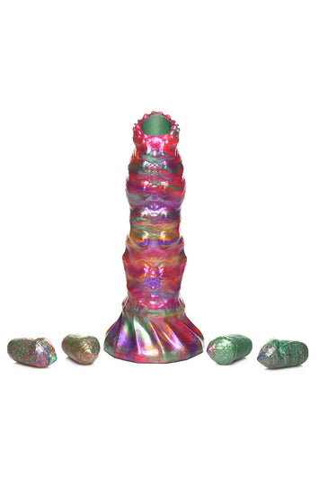 XR Brands - Creature Cocks - Larva Silicone Ovipositor Dildo With Eggs - Multicolour - Stag Shop