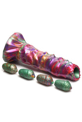 XR Brands - Creature Cocks - Larva Silicone Ovipositor Dildo With Eggs - Multicolour - Stag Shop
