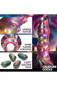 Thumbnail for XR Brands - Creature Cocks - Larva Silicone Ovipositor Dildo With Eggs - Multicolour - Stag Shop