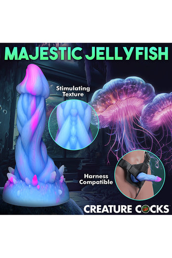 XR Brands - Creature Cocks - Nomura Jellyfish Silicone Dildo - Blue/Pink - Stag Shop