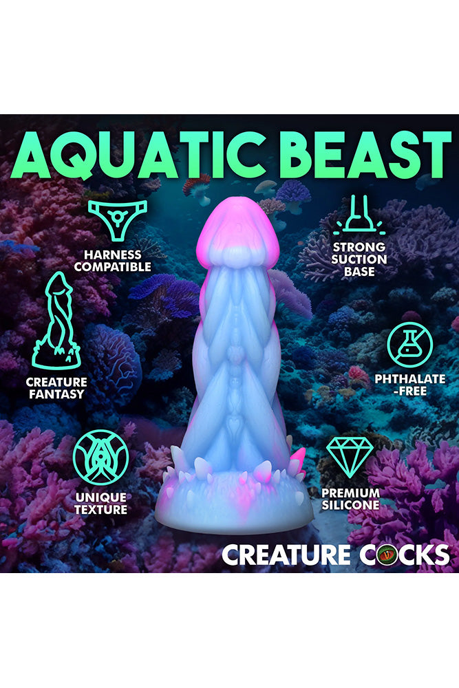 XR Brands - Creature Cocks - Nomura Jellyfish Silicone Dildo - Blue/Pink - Stag Shop