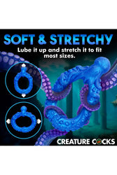XR Brands - Creature Cocks - Poseidon's Octo-Ring Silicone Cock Ring - Blue - Stag Shop