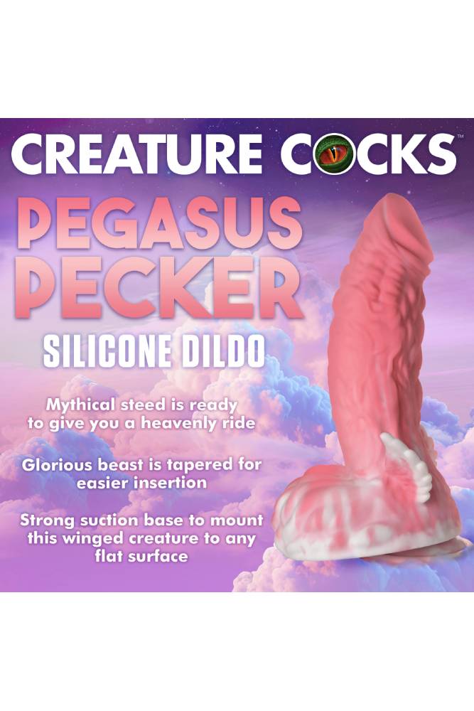 XR Brands - Creature Cocks - Pegasus Winged Dildo - Pink - Stag Shop