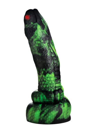 XR Brands - Creature Cocks - Python Silicone Dildo - Green/Black - Stag Shop