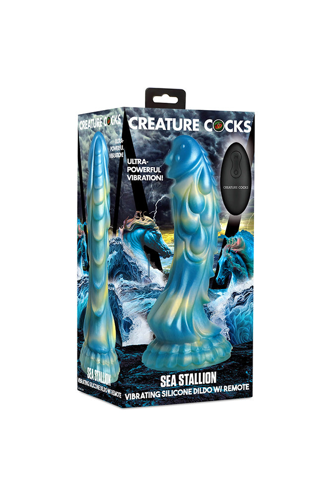 XR Brands - Creature Cocks - Sea Stallion Vibrating Silicone Dildo with Remote - Stag Shop