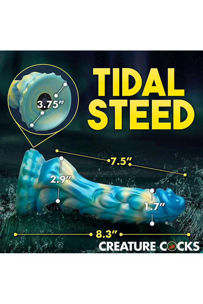 XR Brands - Creature Cocks - Sea Stallion Vibrating Silicone Dildo with Remote - Stag Shop