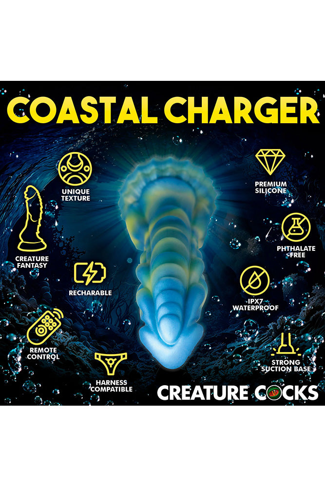 XR Brands - Creature Cocks - Sea Stallion Vibrating Silicone Dildo with Remote - Stag Shop