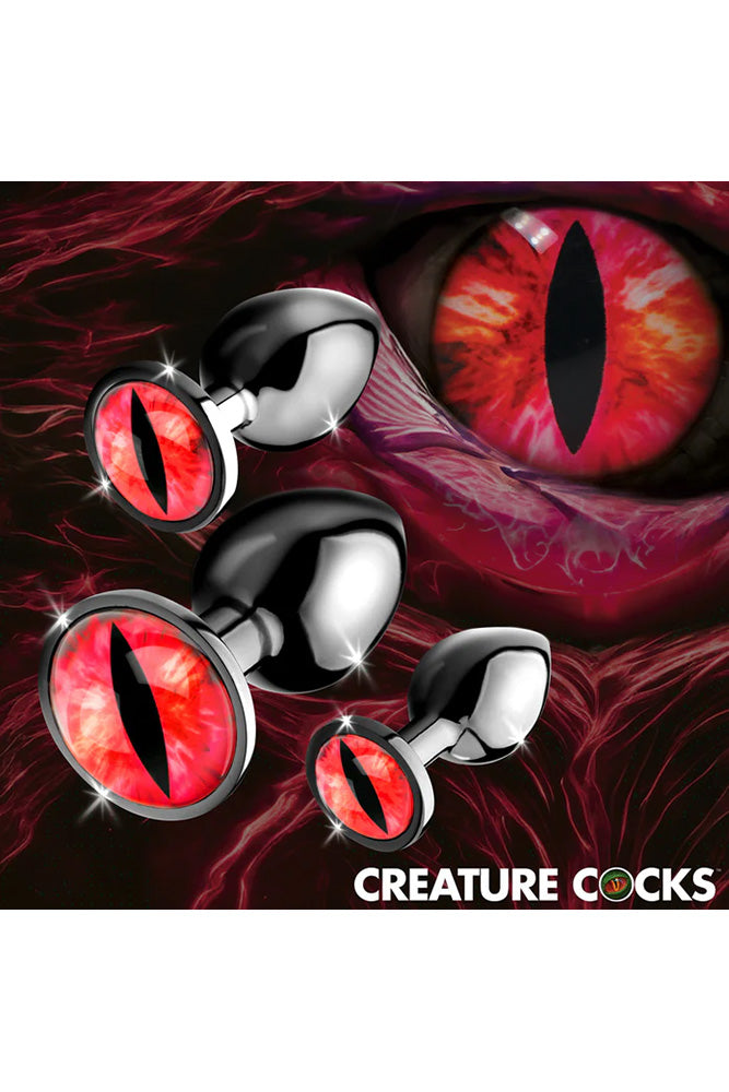 XR Brands - Creature Cocks - Sinister Eyes Metal Butt Plug Set - Stag Shop