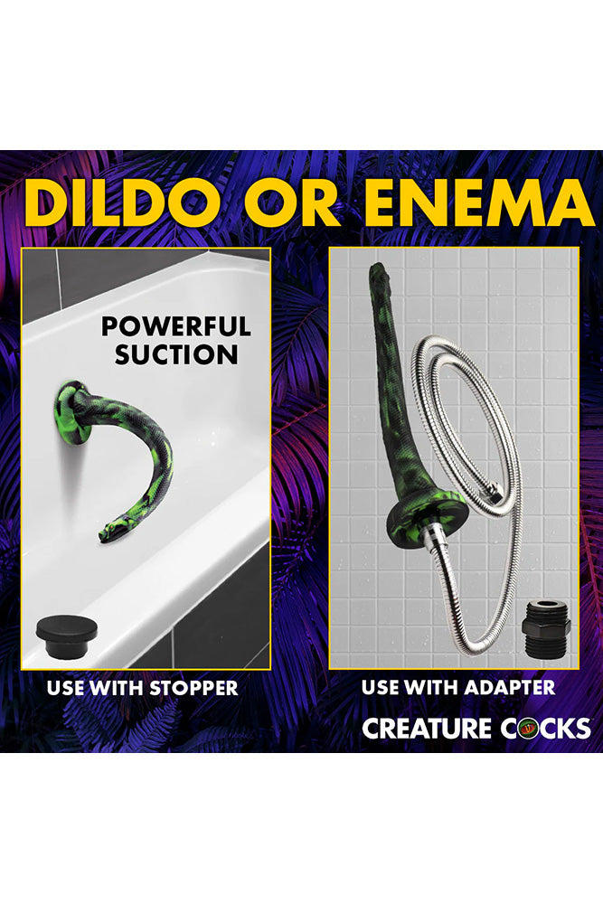 XR Brands - Creature Cocks - Spitting Serpent Silicone Enema Snake With Shower Adapter - Stag Shop