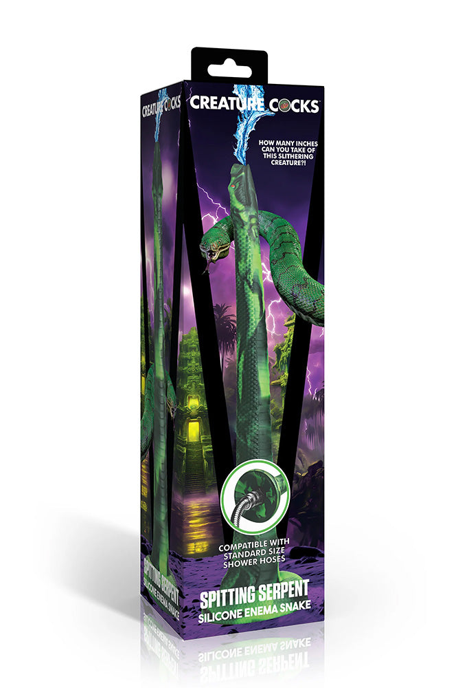XR Brands - Creature Cocks - Spitting Serpent Silicone Enema Snake With Shower Adapter - Stag Shop