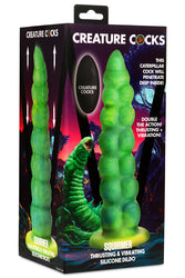 XR Brands - Creature Cocks - Squirmer Thrusting & Vibrating Dildo with Remote Control - Green - Stag Shop