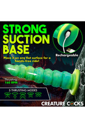 XR Brands - Creature Cocks - Squirmer Thrusting & Vibrating Dildo with Remote Control - Green - Stag Shop