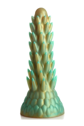 XR Brands - Creature Cocks - Stegosaurus Spiky Reptile Silicone Dildo - Green - Stag Shop