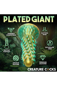 Thumbnail for XR Brands - Creature Cocks - Stegosaurus Spiky Reptile Silicone Dildo - Green - Stag Shop