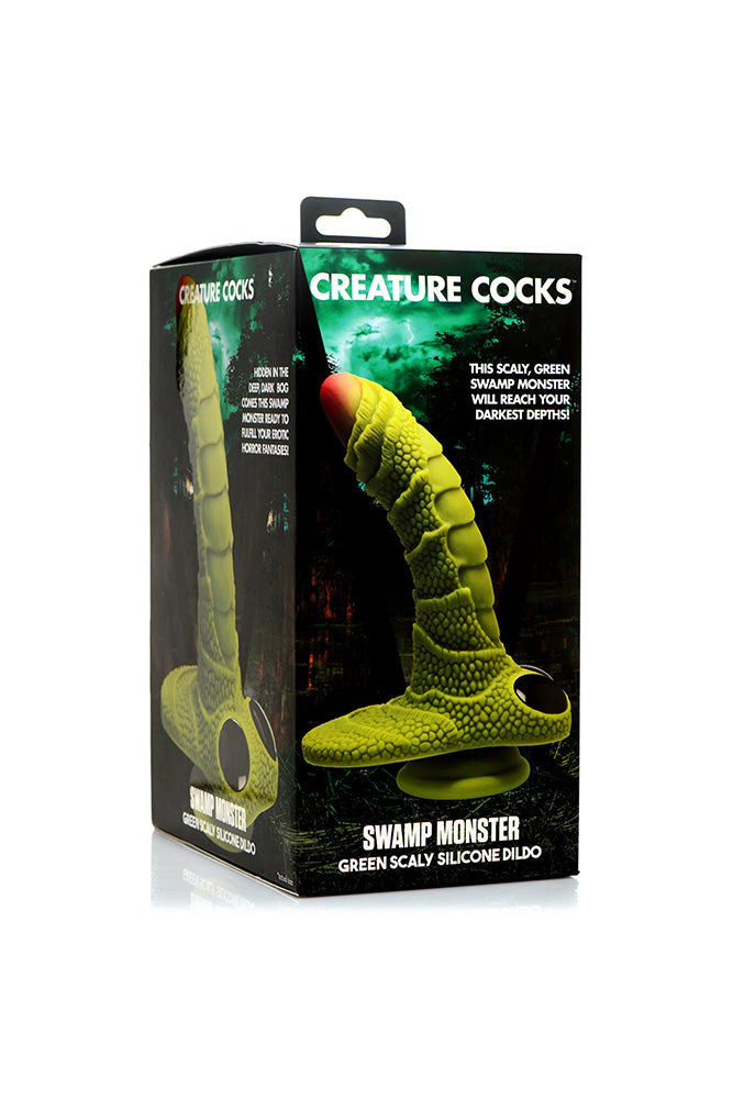 XR Brands - Creature Cocks - Swamp Monster Silicone Dildo - Green - Stag Shop