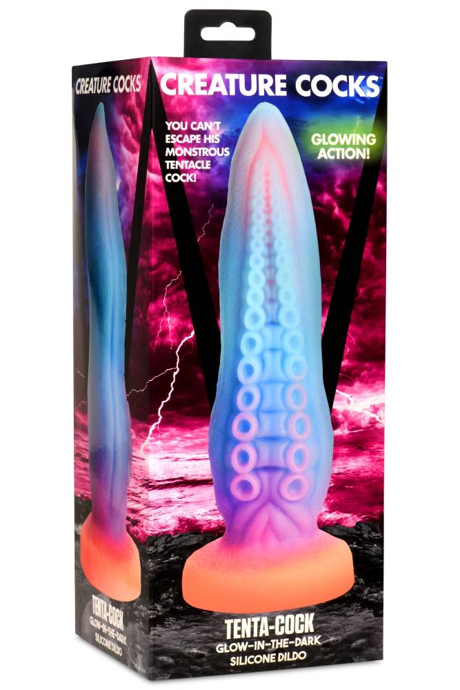 XR Brands - Creature Cocks - Tenta-Cock Glow-In-The-Dark Silicone Dildo - Mulicolour - Stag Shop