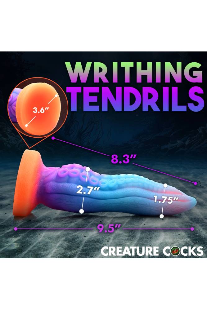XR Brands - Creature Cocks - Tenta-Cock Glow-In-The-Dark Silicone Dildo - Mulicolour - Stag Shop