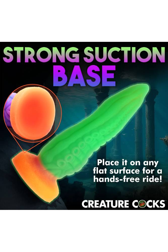 XR Brands - Creature Cocks - Tenta-Cock Glow-In-The-Dark Silicone Dildo - Mulicolour - Stag Shop