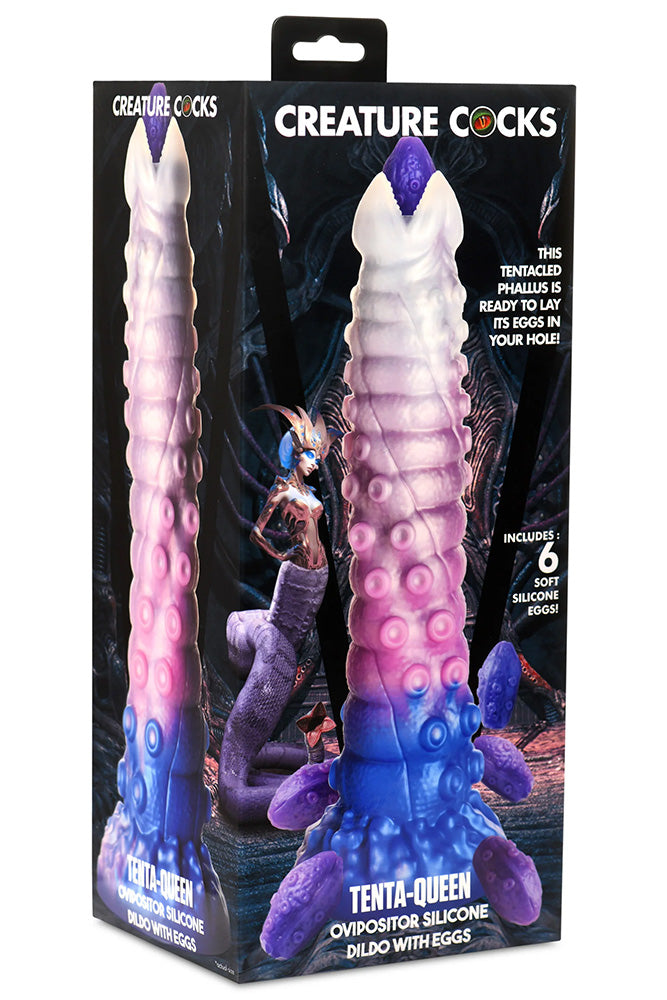 XR Brands - Creature Cocks - Tenta-Queen Ovipositor Dildo with Eggs - Multicolour - Stag Shop