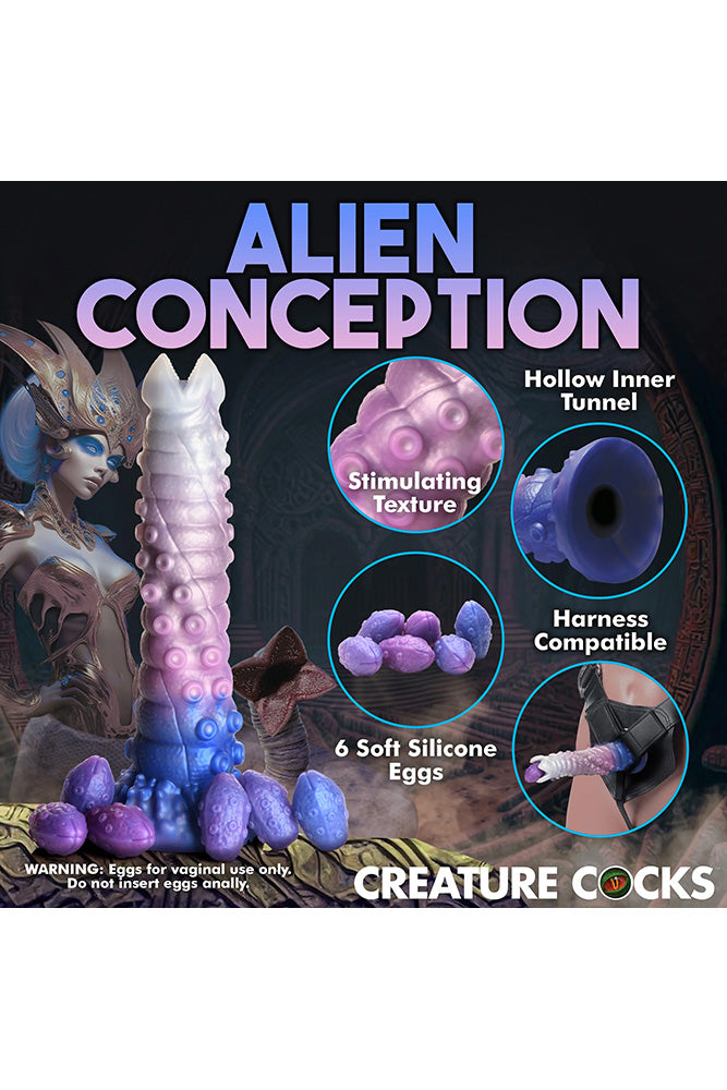 XR Brands - Creature Cocks - Tenta-Queen Ovipositor Dildo with Eggs - Multicolour - Stag Shop