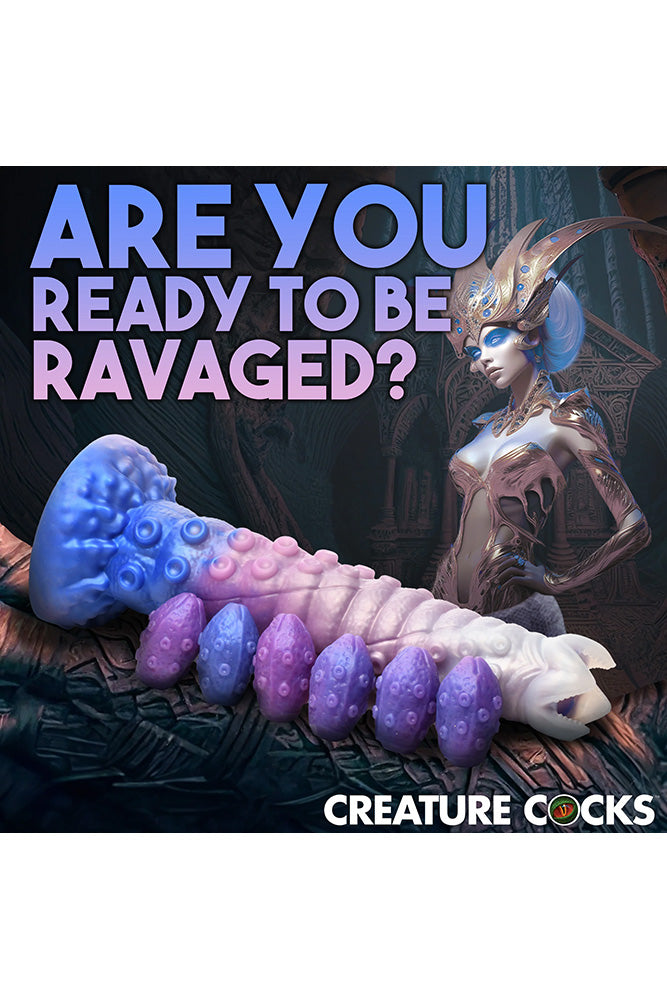 XR Brands - Creature Cocks - Tenta-Queen Ovipositor Dildo with Eggs - Multicolour - Stag Shop