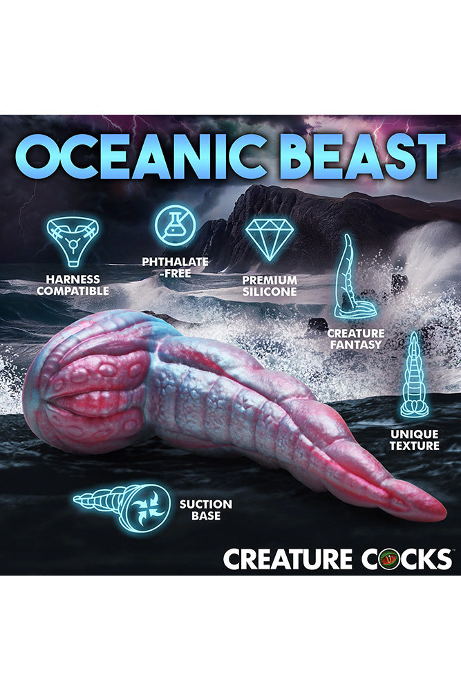 XR Brands - Creature Cocks - Tentacle Cock Silicone Dildo - Pink/Blue - Stag Shop