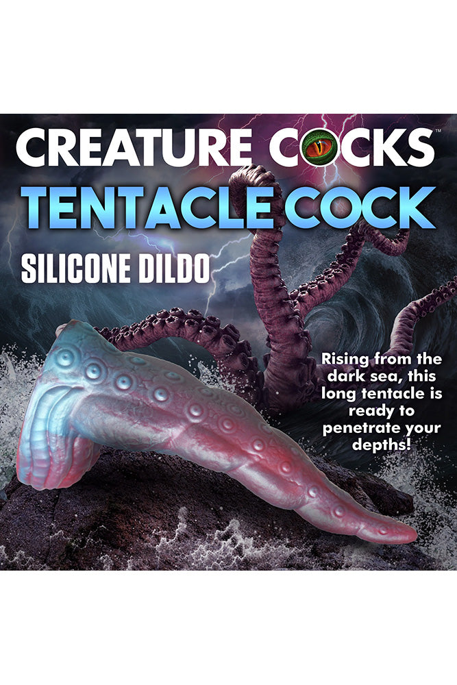 XR Brands - Creature Cocks - Tentacle Cock Silicone Dildo - Pink/Blue - Stag Shop