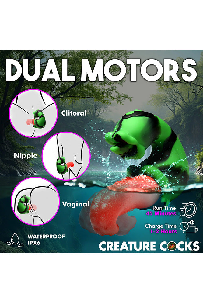XR Brands - Creature Cocks - Tongue Lasher Dual Vibrator - Stag Shop
